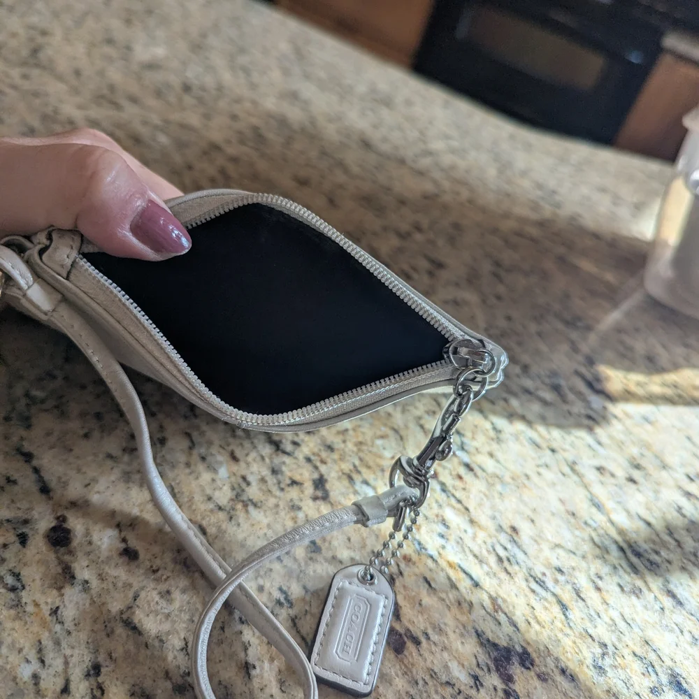 Coach Cream Wristlet Clutch
